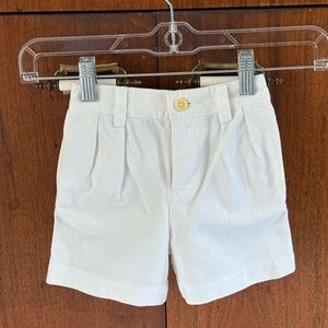 White Bermuda Shorts with Tailored Pleats